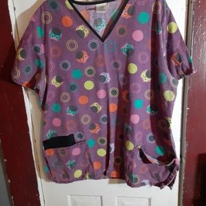 Owl scrub top
